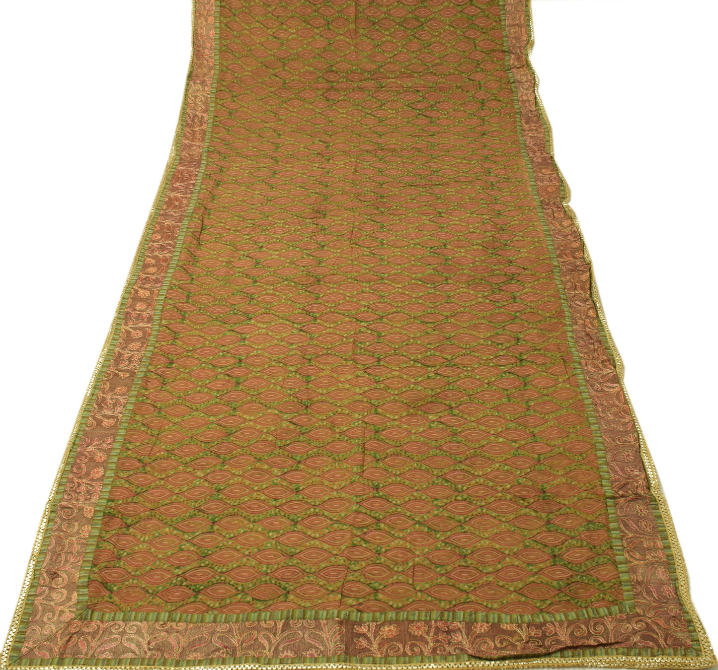 Sushila Vintage Indian Sari 100% Pure Georgette Silk Printed Floral Craft Fabric