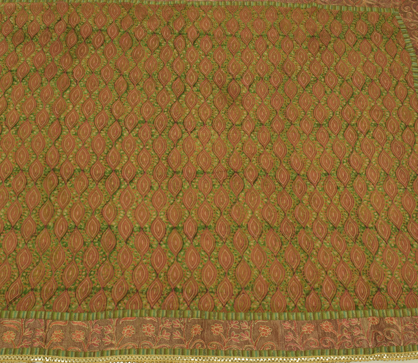 Sushila Vintage Indian Sari 100% Pure Georgette Silk Printed Floral Craft Fabric