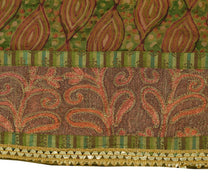 Sushila Vintage Indian Sari 100% Pure Georgette Silk Printed Floral Craft Fabric