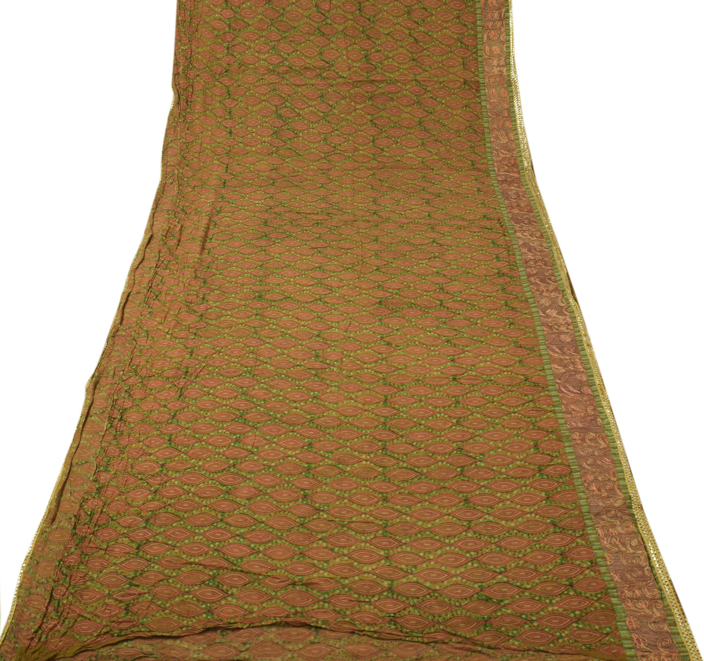 Sushila Vintage Indian Sari 100% Pure Georgette Silk Printed Floral Craft Fabric