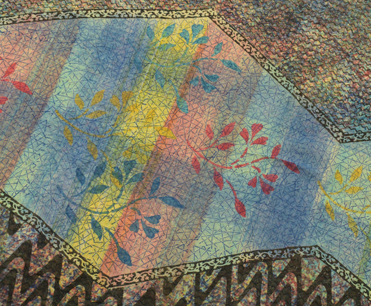 Sushila Vintage Multi-Color Sari Pure Georgette Silk Printed Floral Craft Fabric