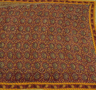Sushila Vintage Maroon Cream Saree Pure Georgette Silk Printed Floral 5yd Fabric