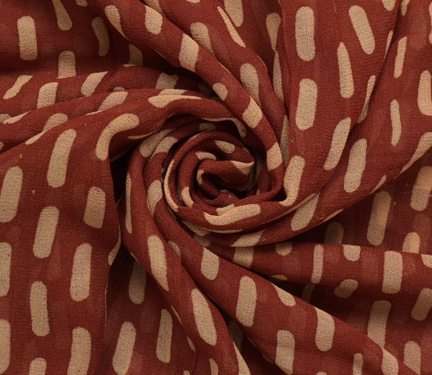 Sushila Vintage Maroon Sari 100% Pure Georgette Silk Printed Floral Craft Fabric