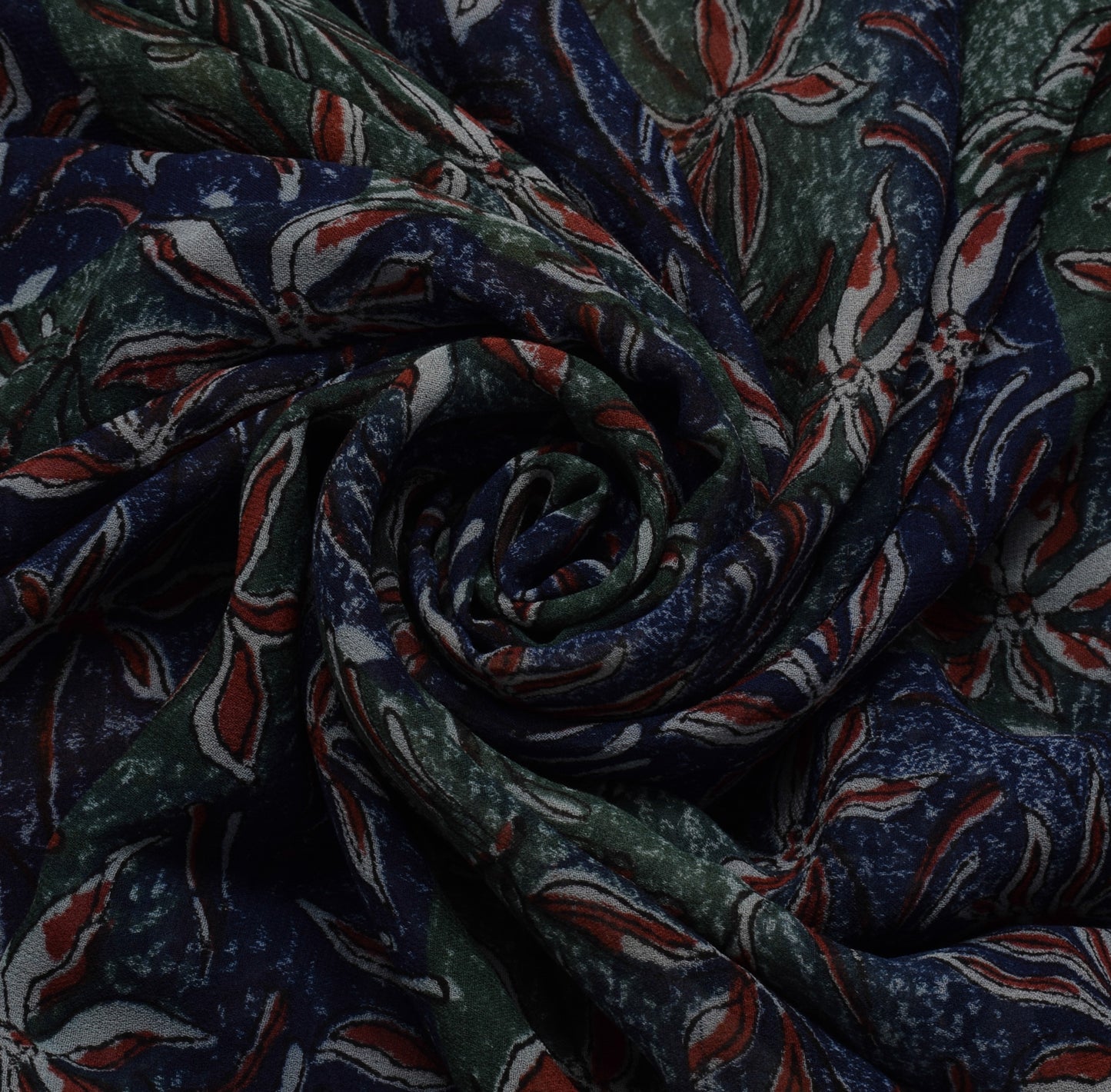 Sushila Vintage Blue Saree 100% Pure Georgette Silk Printed FloralCraft Fabric