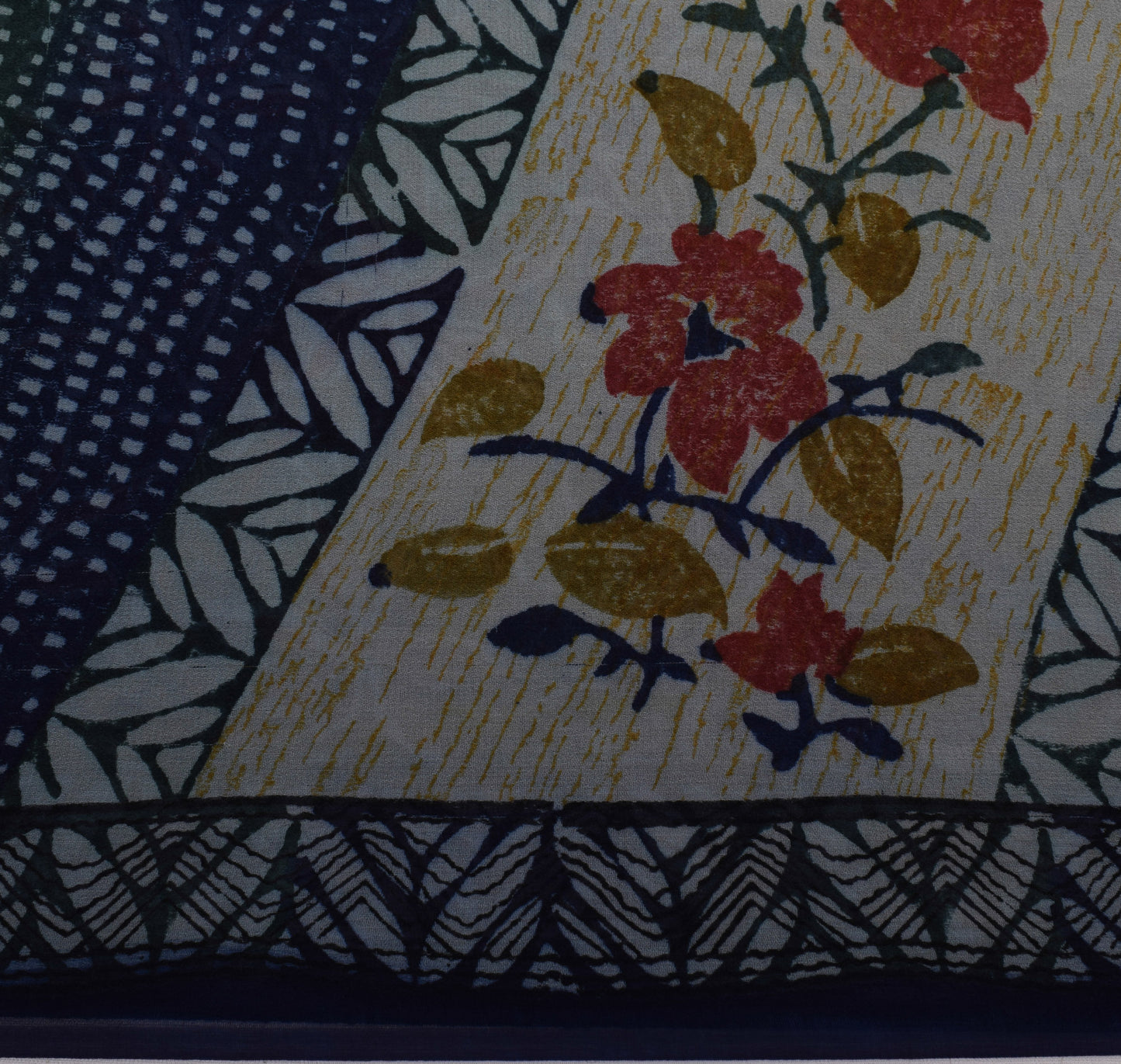 Sushila Vintage Blue Saree 100% Pure Georgette Silk Printed FloralCraft Fabric