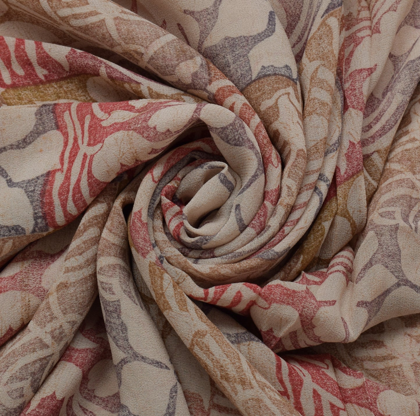 Sushila Vintage Peach Sari Pure Georgette Silk Printed Geometrical Craft Fabric