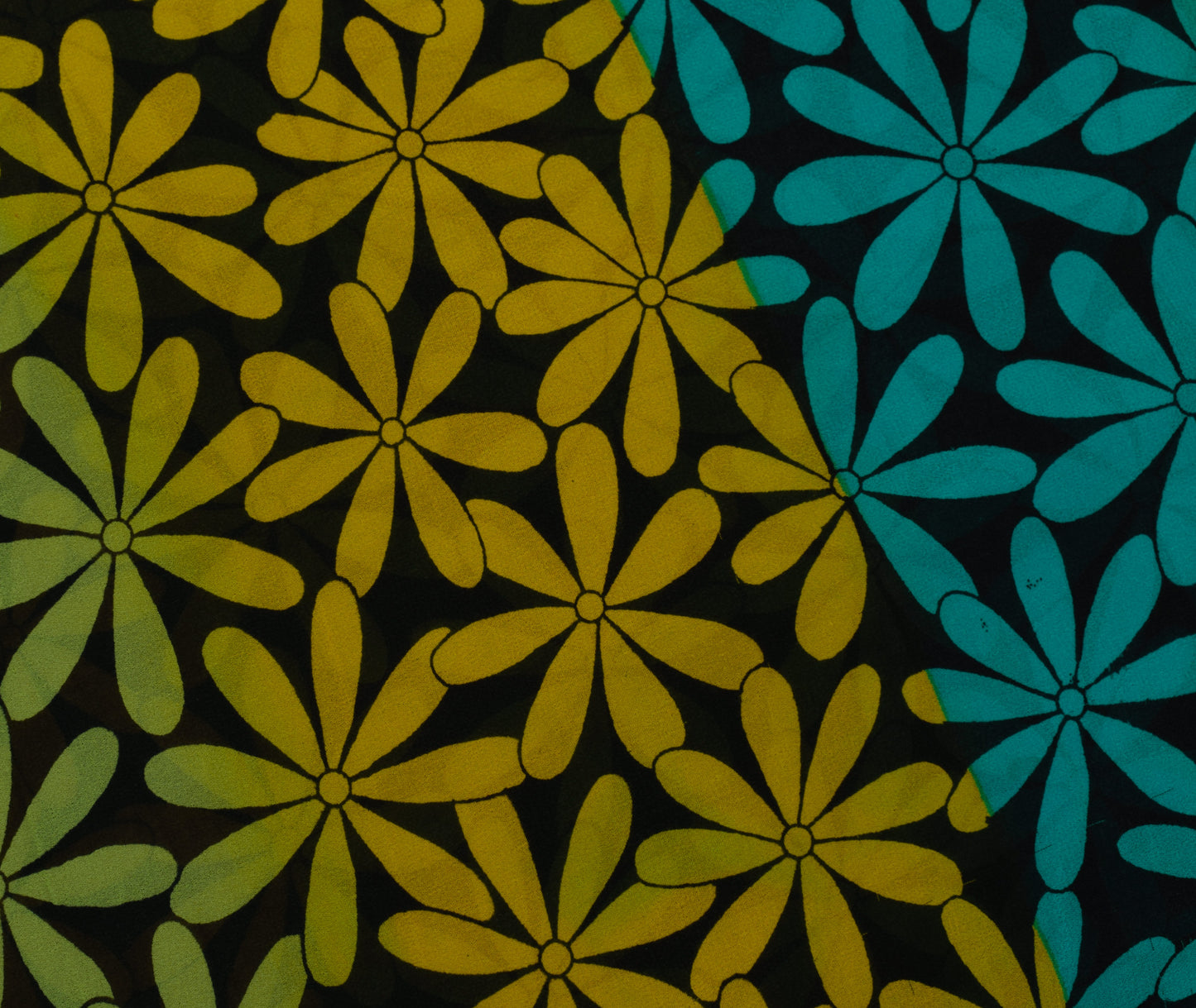 Sushila Vintage Indian Sari 100% Pure Georgette Silk Printed Floral Craft Fabric