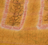Sushila Vintage Mustard Sari Pure Georgette Silk Printed Floral Craft Fabric