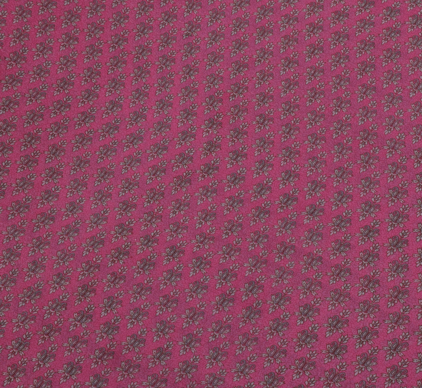 Sushila Vintage Magenta Sari Blend Georgette Silk Printed Floral Craft Fabric