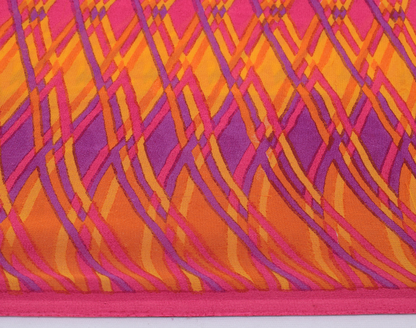 Sushila Vintage Yellow Sari 100% Pure Georgette Silk Printed Indian Craft Fabric