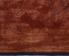 Sushila Vintage Rust Saree 100% Pure Georgette Silk Printed Floral Craft Fabric