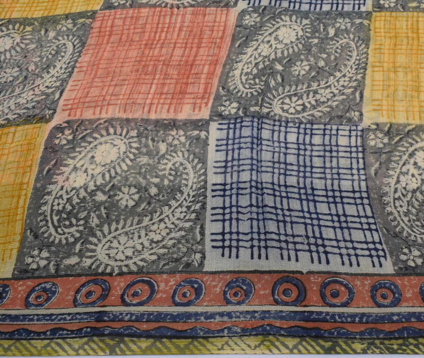 Sushila Vintage Indian Sari 100% Pure Georgette Silk Printed Floral Craft Fabric