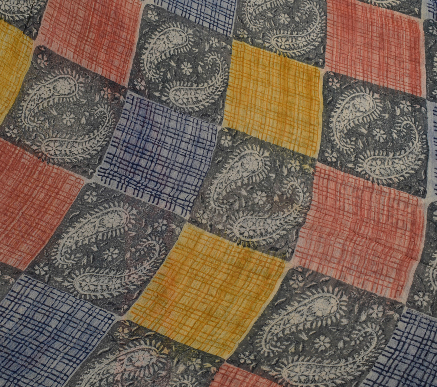 Sushila Vintage Indian Sari 100% Pure Georgette Silk Printed Floral Craft Fabric