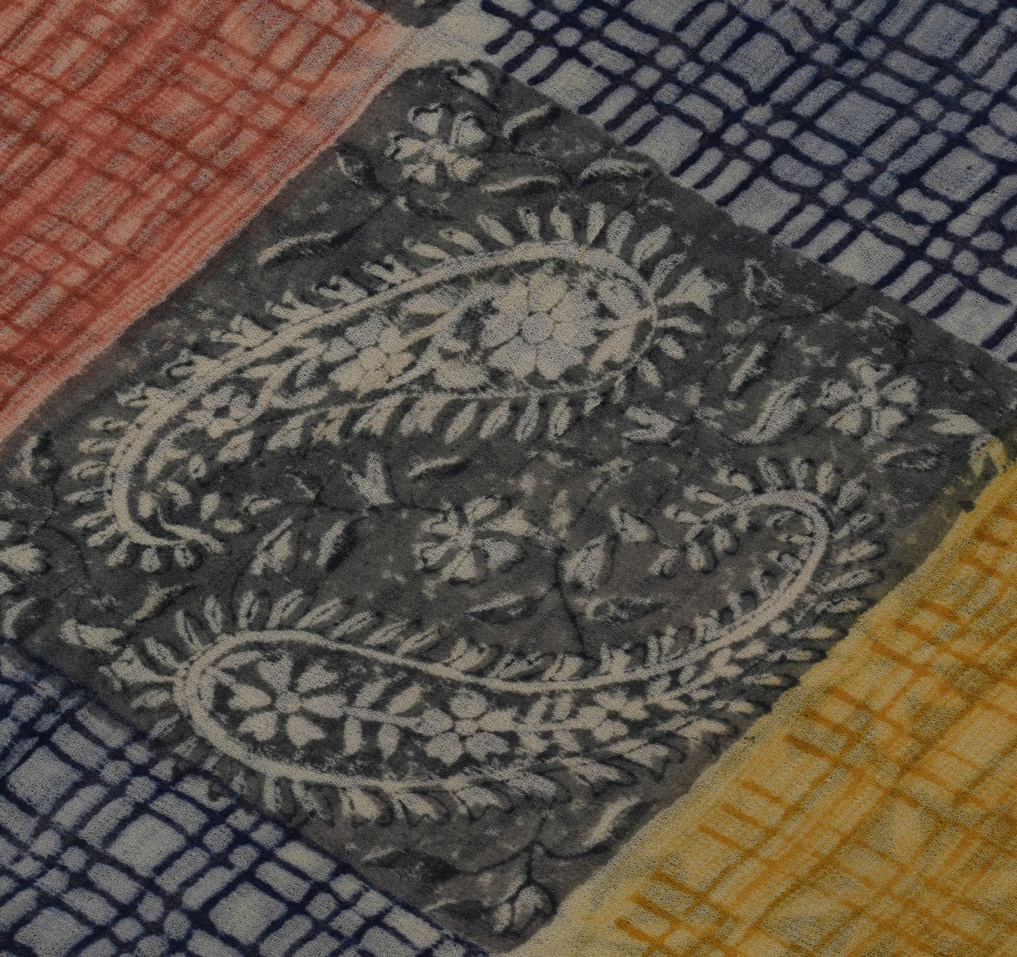 Sushila Vintage Indian Sari 100% Pure Georgette Silk Printed Floral Craft Fabric