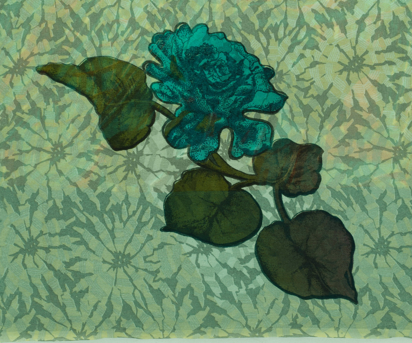 Sushila Vintage Indian Sari 100% Pure Georgette Silk Printed Floral Craft Fabric