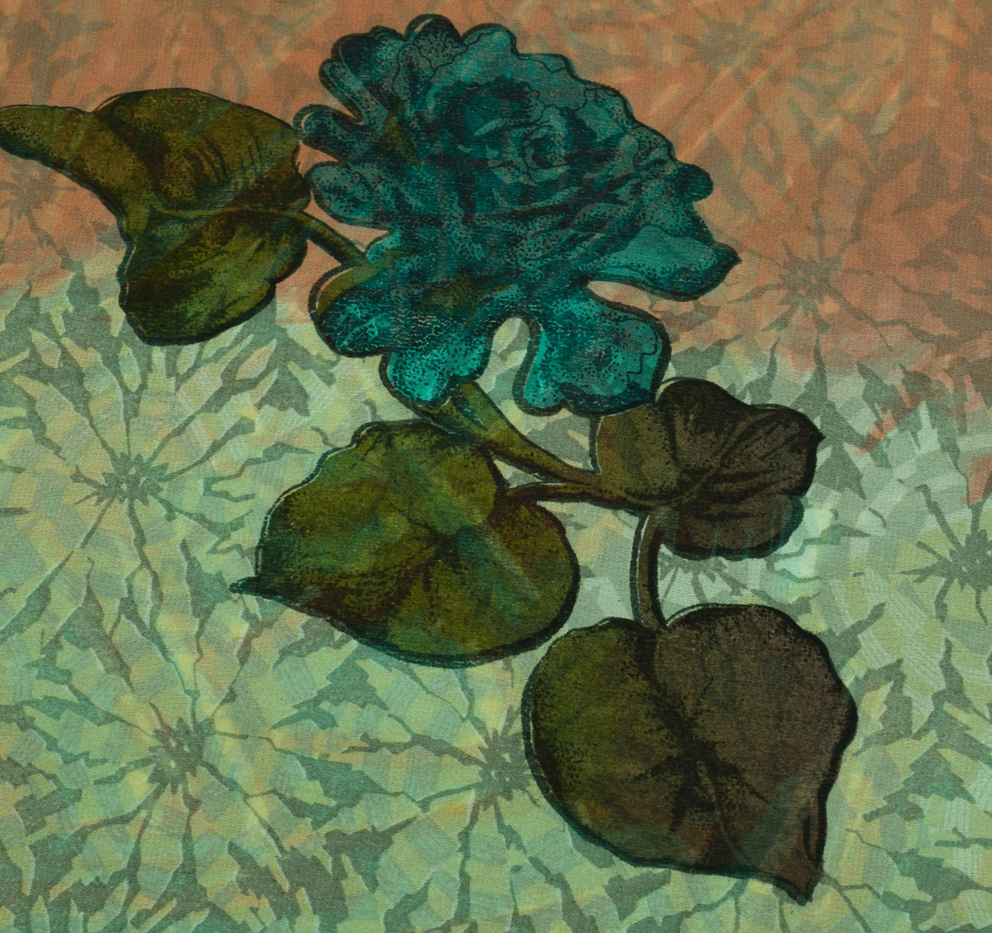 Sushila Vintage Indian Sari 100% Pure Georgette Silk Printed Floral Craft Fabric