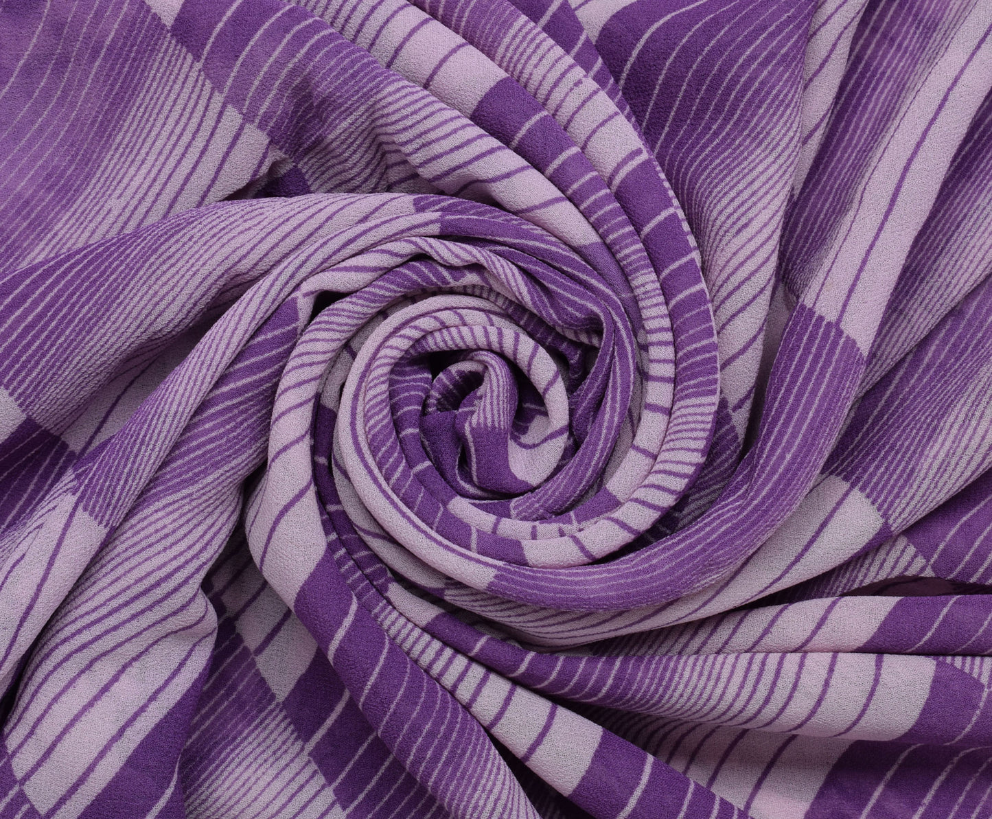 Sushila Vintage Purple Sari 100% Pure Georgette Silk Printed Floral Craft Fabric