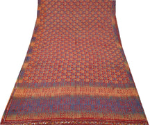 Sushila Vintage Red Saree 100% Pure Georgette Silk Printed Indian Craft Fabric