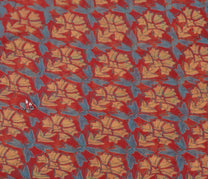 Sushila Vintage Red Saree 100% Pure Georgette Silk Printed Indian Craft Fabric