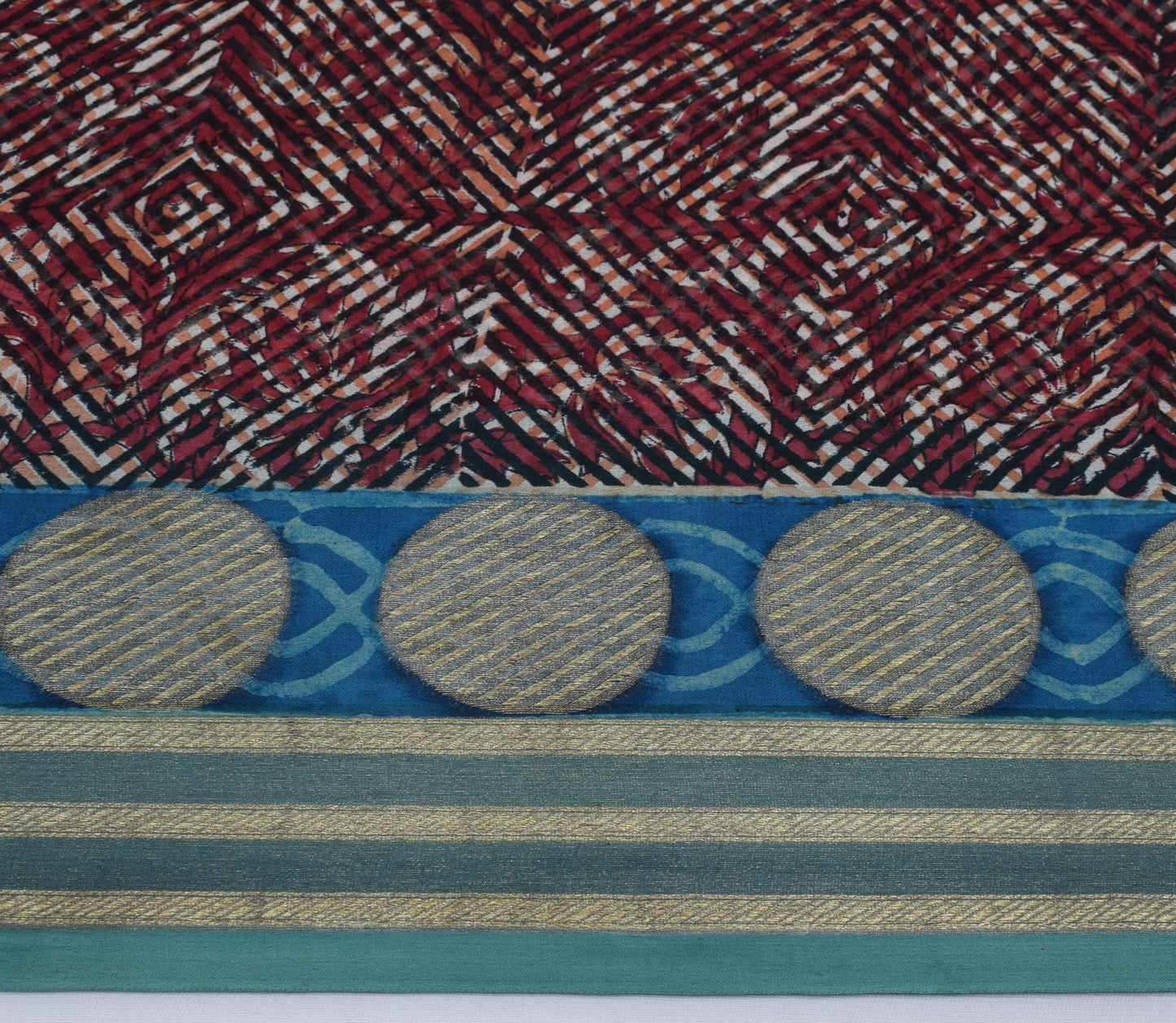 Sushila Vintage Indian Sari 100% Pure Georgette Silk Printed Floral Craft Fabric