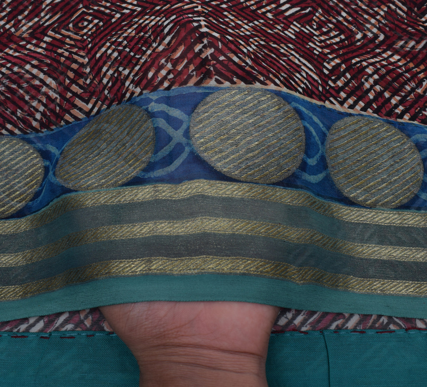 Sushila Vintage Indian Sari 100% Pure Georgette Silk Printed Floral Craft Fabric