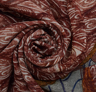 Sushila Vintage Saree 100% Pure Georgette Silk Printed Indian Craft Sari Fabric