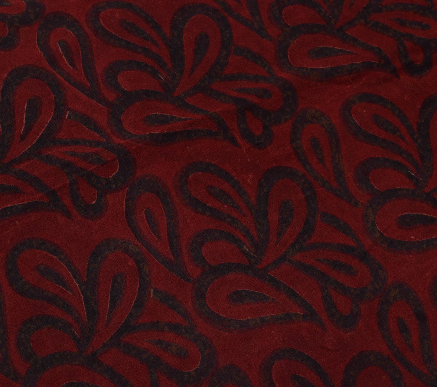 Sushila Vintage Maroon Sari 100% Pure Georgette Silk Printed Floral Craft Fabric