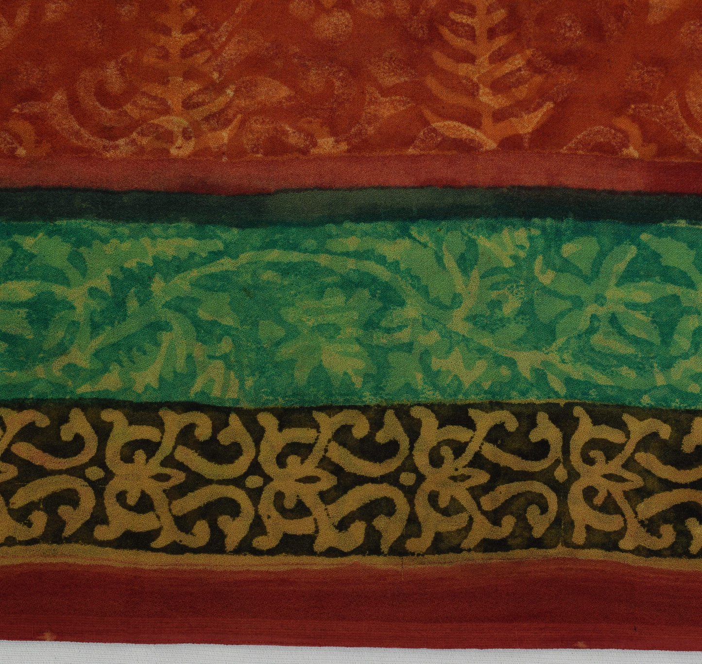 Sushila Vintage Rust Saree 100% Pure Georgette Silk Printed Floral Craft Fabric