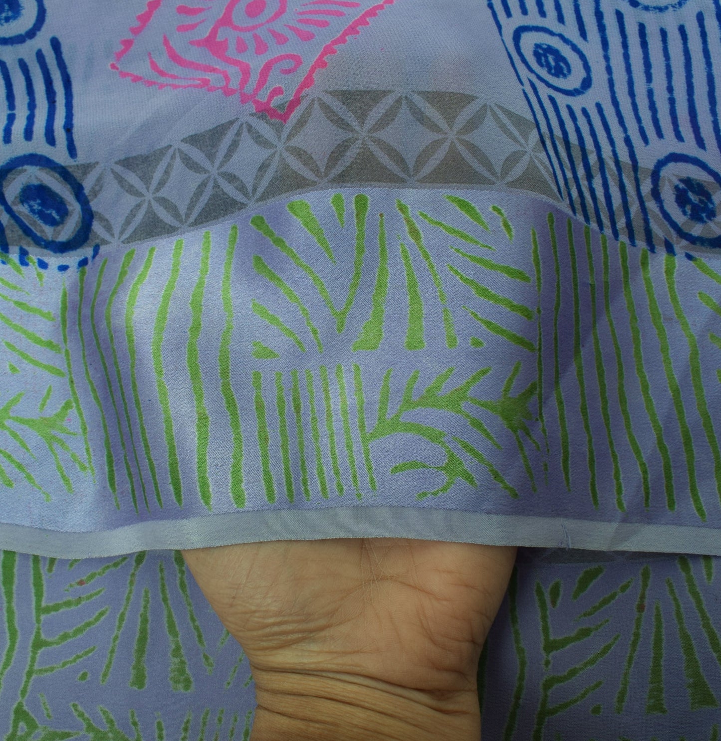 Sushila Vintage Gray Saree 100% Pure Georgette Silk Printed Floral Craft Fabric