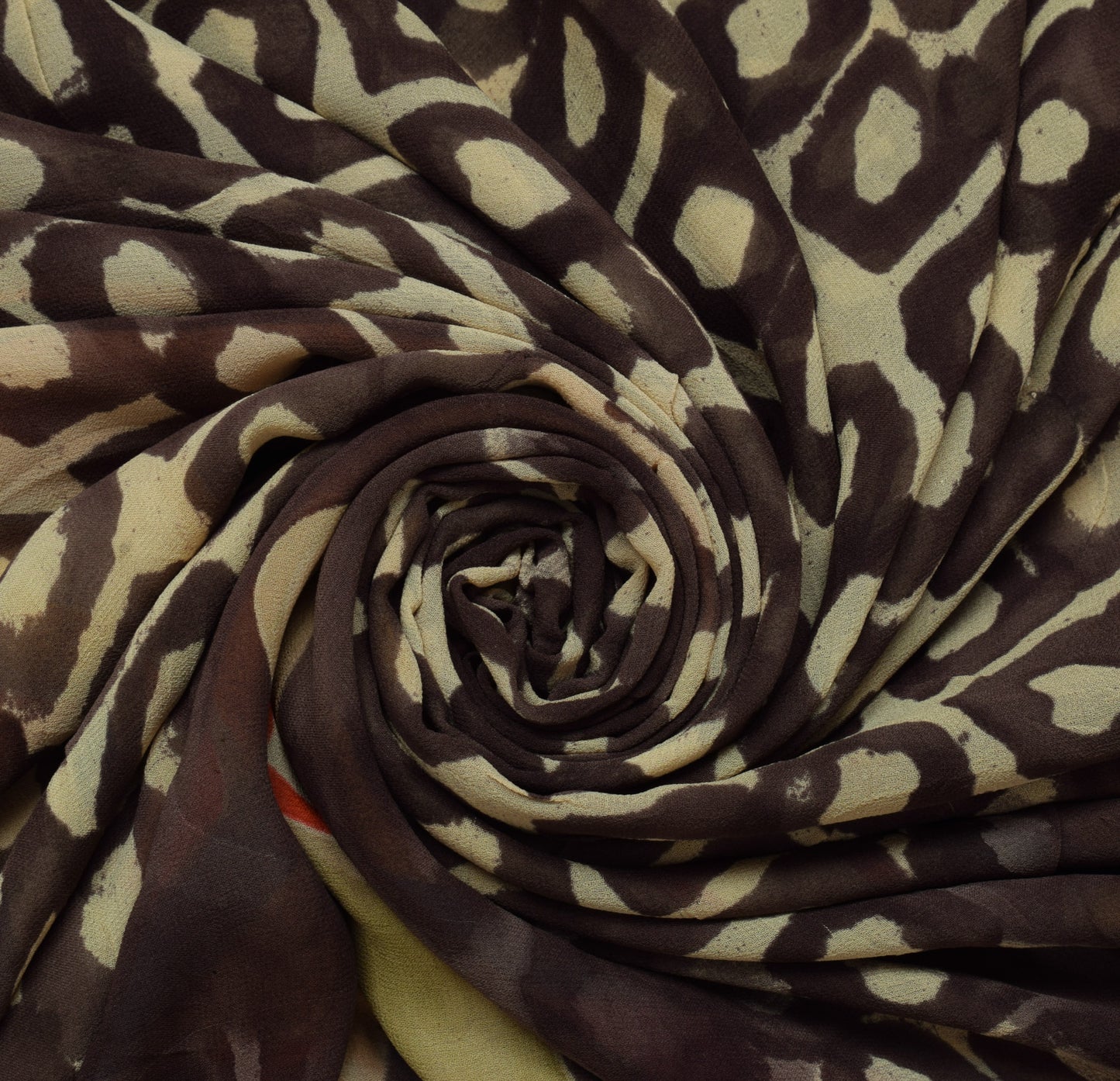 Sushila Vintage Cream Saree 100% Pure Georgette Silk Printed Floral Craft Fabric