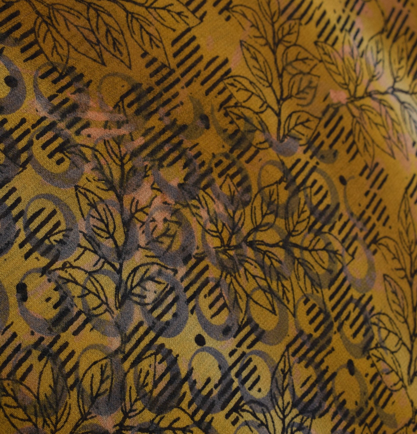 Sushila Vintage Green Saree 100% Pure Georgette Silk Printed Floral Craft Fabric