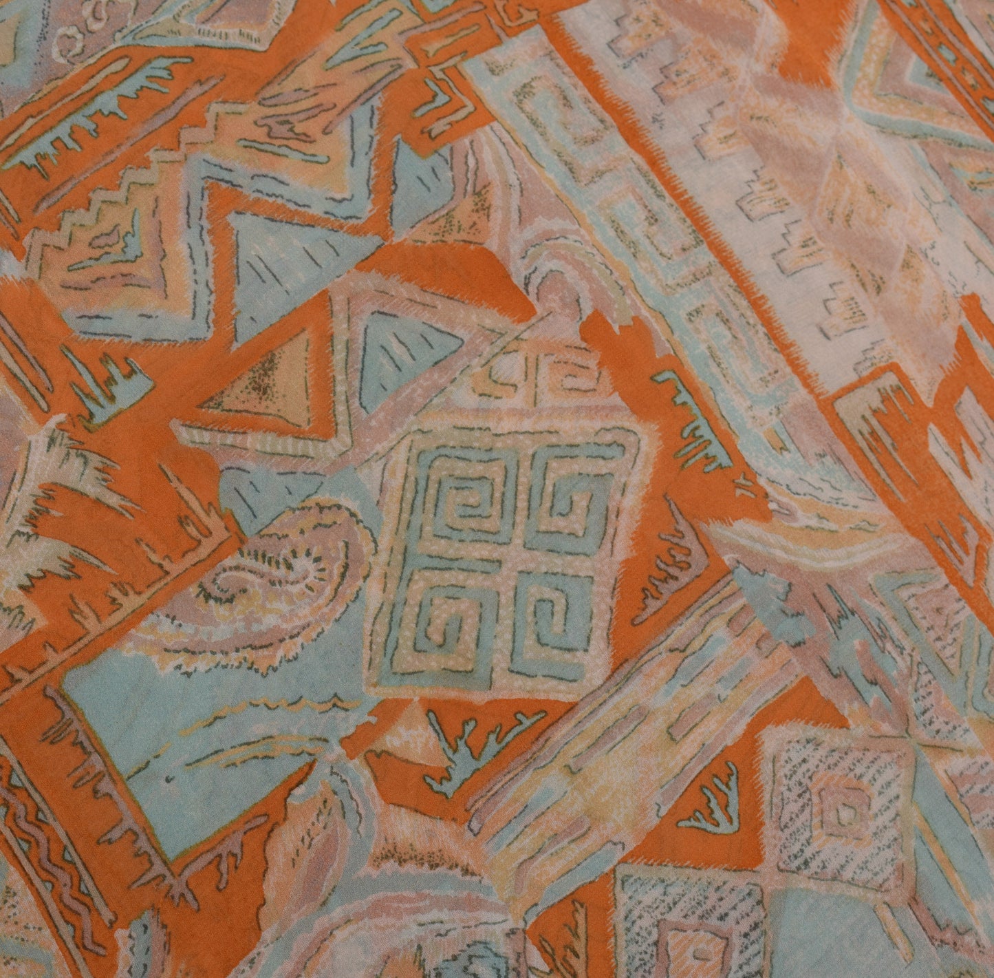 Sushila Vintage Rust Saree 100% Pure Georgette Silk Printed Floral Craft Fabric