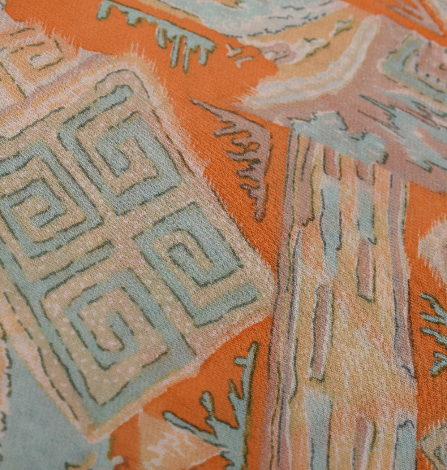 Sushila Vintage Rust Saree 100% Pure Georgette Silk Printed Floral Craft Fabric