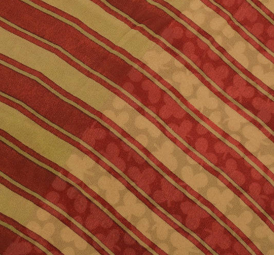 Sushila Vintage Indian Sari 100% Pure Georgette Silk Printed Floral Craft Fabric