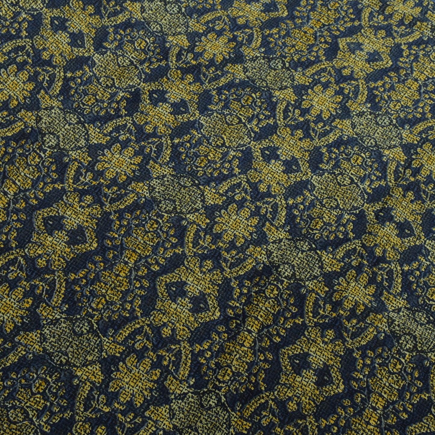 Sushila Vintage Blue Saree Blend Georgette Silk Printed Floral Craft Fabric