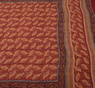 Sushila Vintage Red Saree 100% Pure Georgette Silk Printed Floral Craft Fabric
