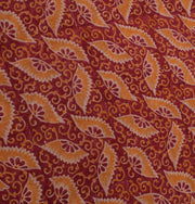 Sushila Vintage Red Saree 100% Pure Georgette Silk Printed Floral Craft Fabric