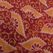 Sushila Vintage Red Saree 100% Pure Georgette Silk Printed Floral Craft Fabric