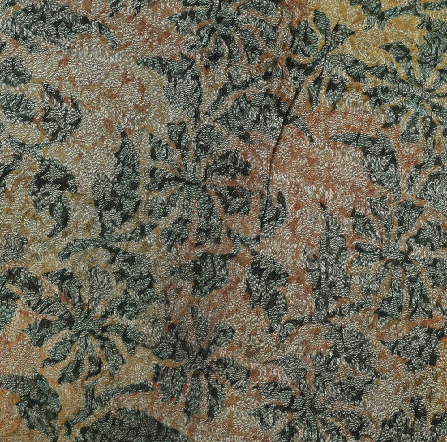 Sushila Vintage Indian Sari 100% Pure Georgette Silk Printed Floral Craft Fabric