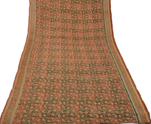 Sushila Vintage Indian Sari 100% Pure Georgette Silk Printed Floral Craft Fabric