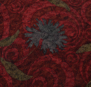 Sushila Vintage Red Saree 100% Pure Georgette Silk Printed Floral Craft Fabric
