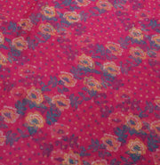 Sushila Vintage Magenta Saree Blend Chiffon Silk Bandhani Printed Craft Fabric