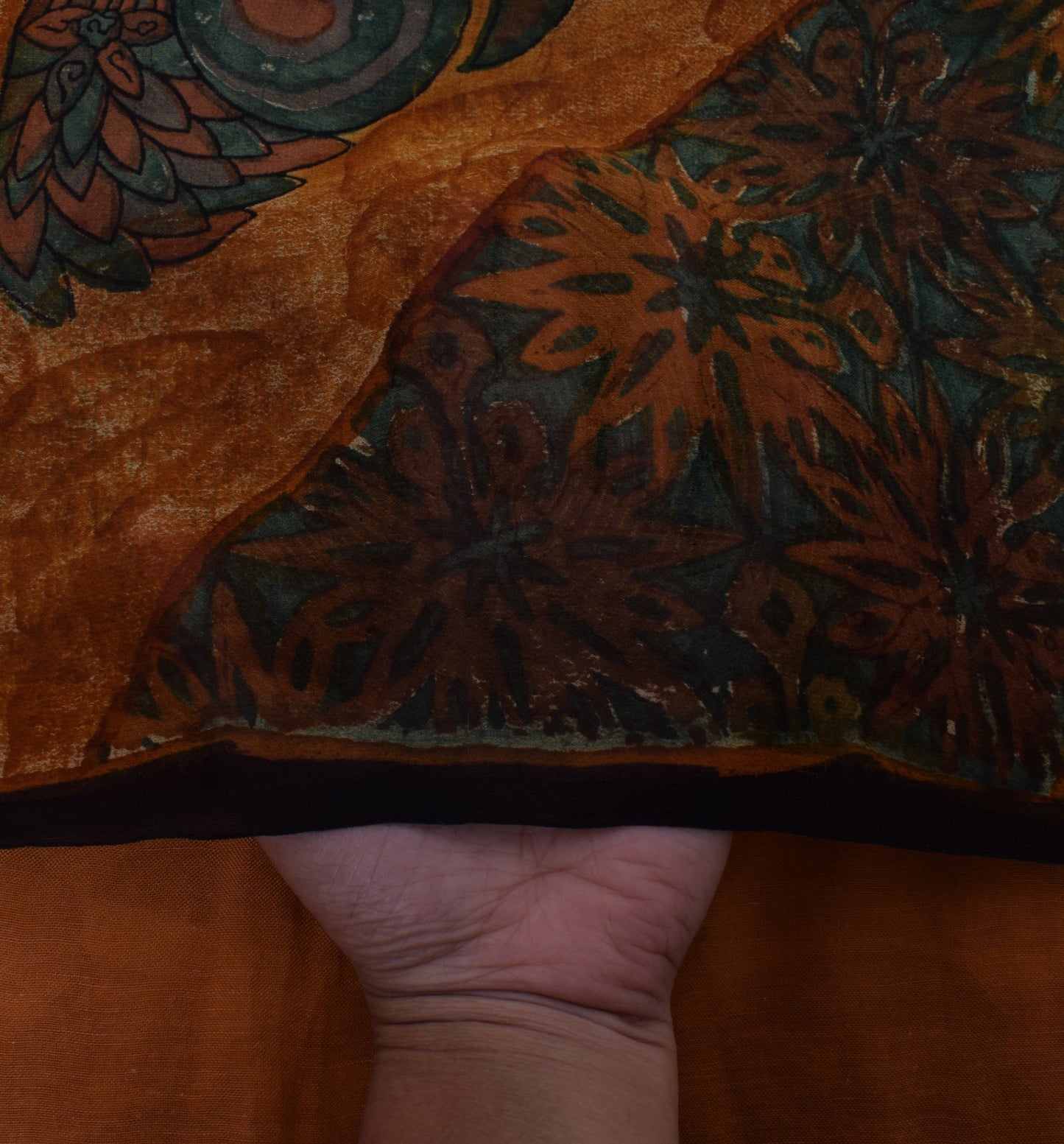 Sushila Vintage Indian Sari 100% Pure Georgette Silk Printed Floral Craft Fabric