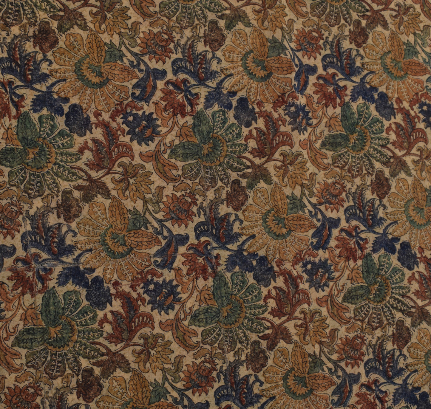 Sushila Vintage Cream Saree 100% Pure Georgette Silk Printed Floral Craft Fabric