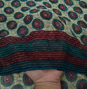 Sushila Vintage Indian Sari 100% Pure Georgette Silk Printed Floral Craft Fabric