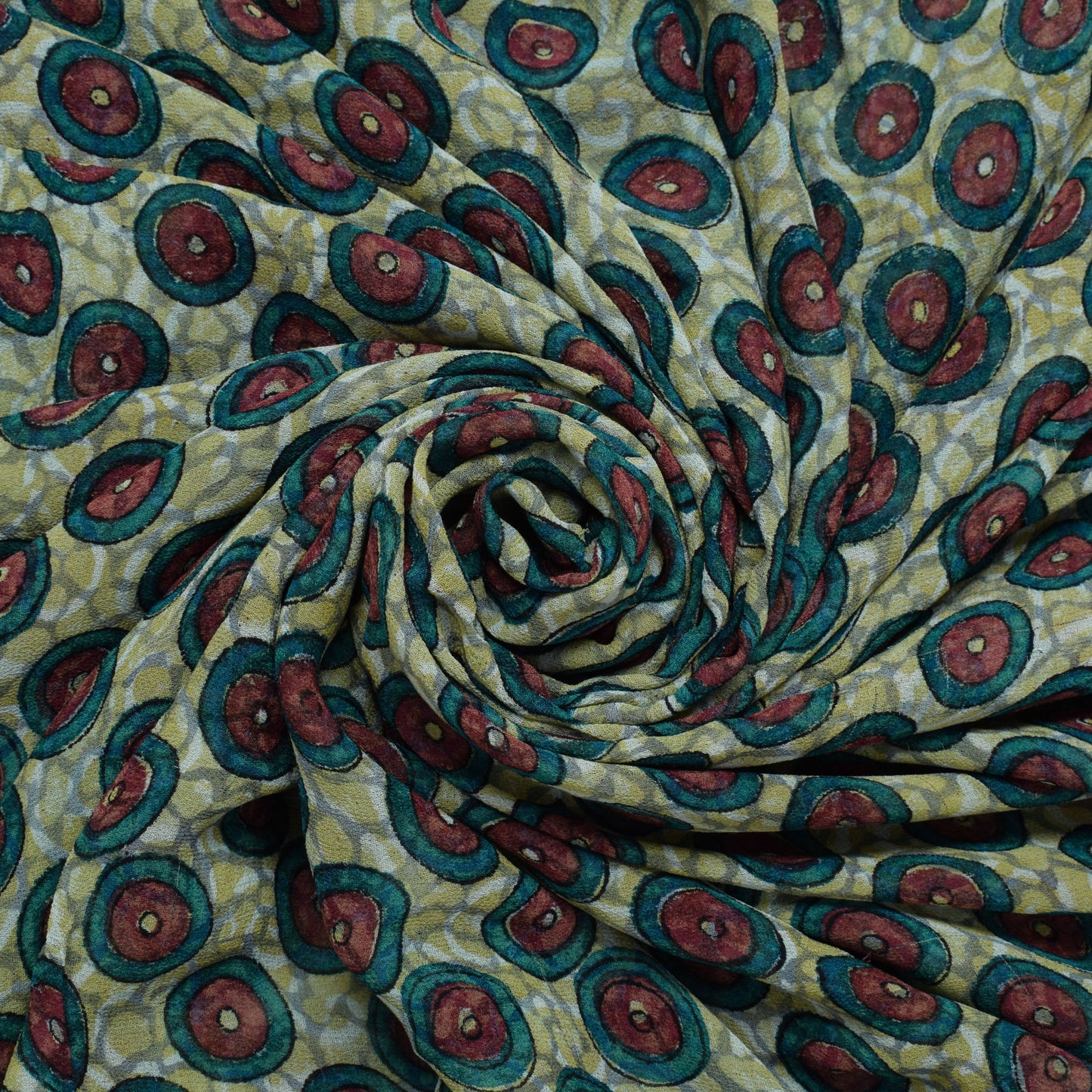 Sushila Vintage Indian Sari 100% Pure Georgette Silk Printed Floral Craft Fabric