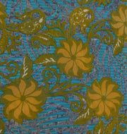 Sushila Vintage Blue Saree 100% Pure Georgette Silk Printed Floral Craft Fabric