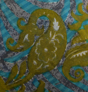 Sushila Vintage Blue Saree 100% Pure Georgette Silk Printed Floral Craft Fabric