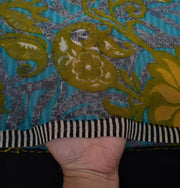 Sushila Vintage Blue Saree 100% Pure Georgette Silk Printed Floral Craft Fabric