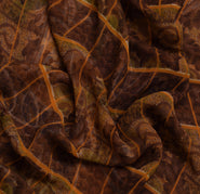 Sushila Vintage Brown Saree Blend Georgette Silk Printed Floral Craft Fabric